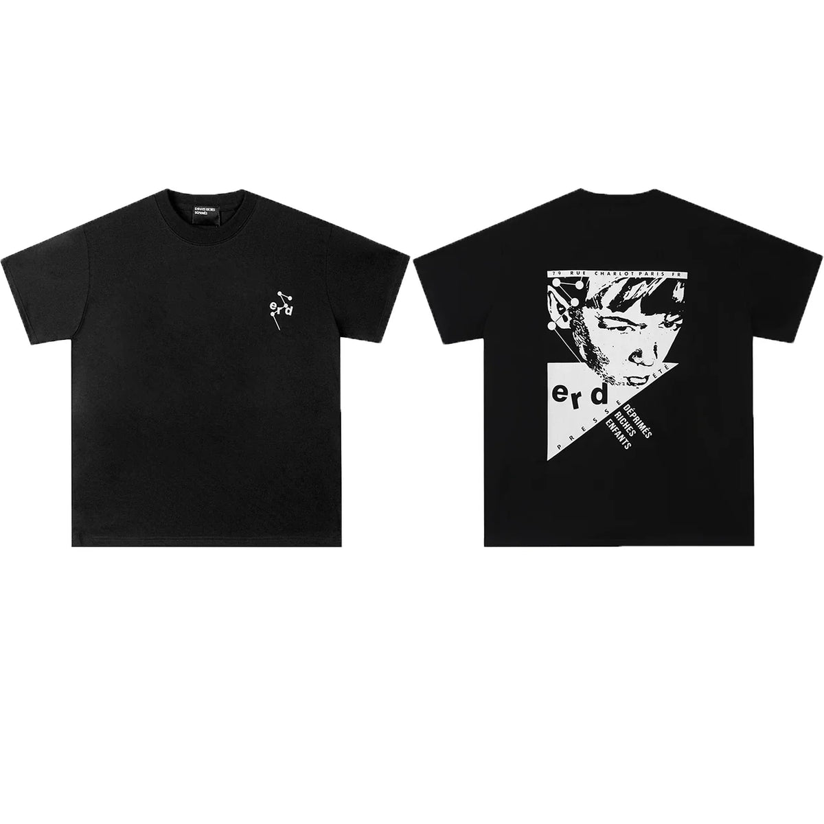 ERD Geometric Portrait Back T-Shirt — Black